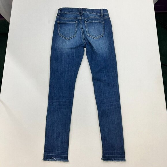 Enjean Womens Blue Regular Fit Medium Wash Distressed Skinny Leg Jeans Size 3 - Picture 5 of 8